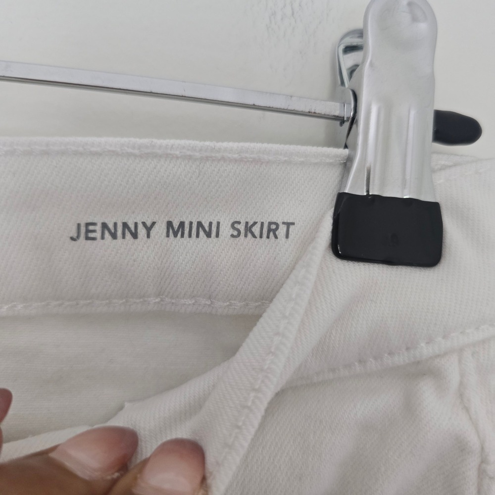 DL1961 Jenny Mini Skirt Girls 10 White Denim Frayed Raw Hem - Picture 4 of 5